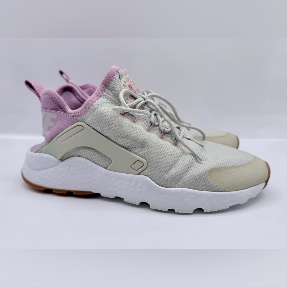 Nike Air Huarache Run Ultra Shoes Womens Size 9, White Pink Running Sneakers